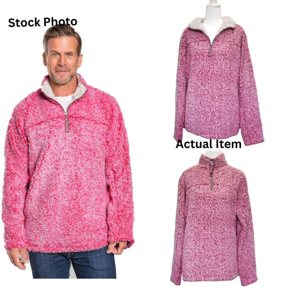 True Grit Sherpa Pullover XS Pink Frosty Tipped 1/4 Zip Fleece